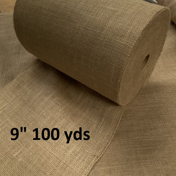 9 inch wide 10 oz Burlap Roll sold 100 yards